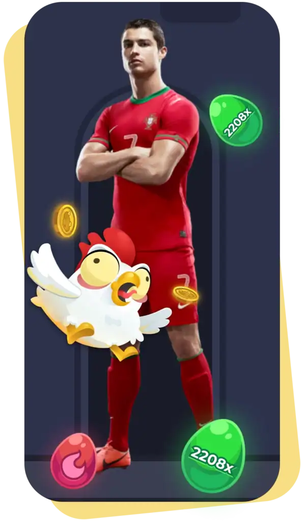 Chicken Road Cristiano Ronaldo(CR7) 게임 로고.